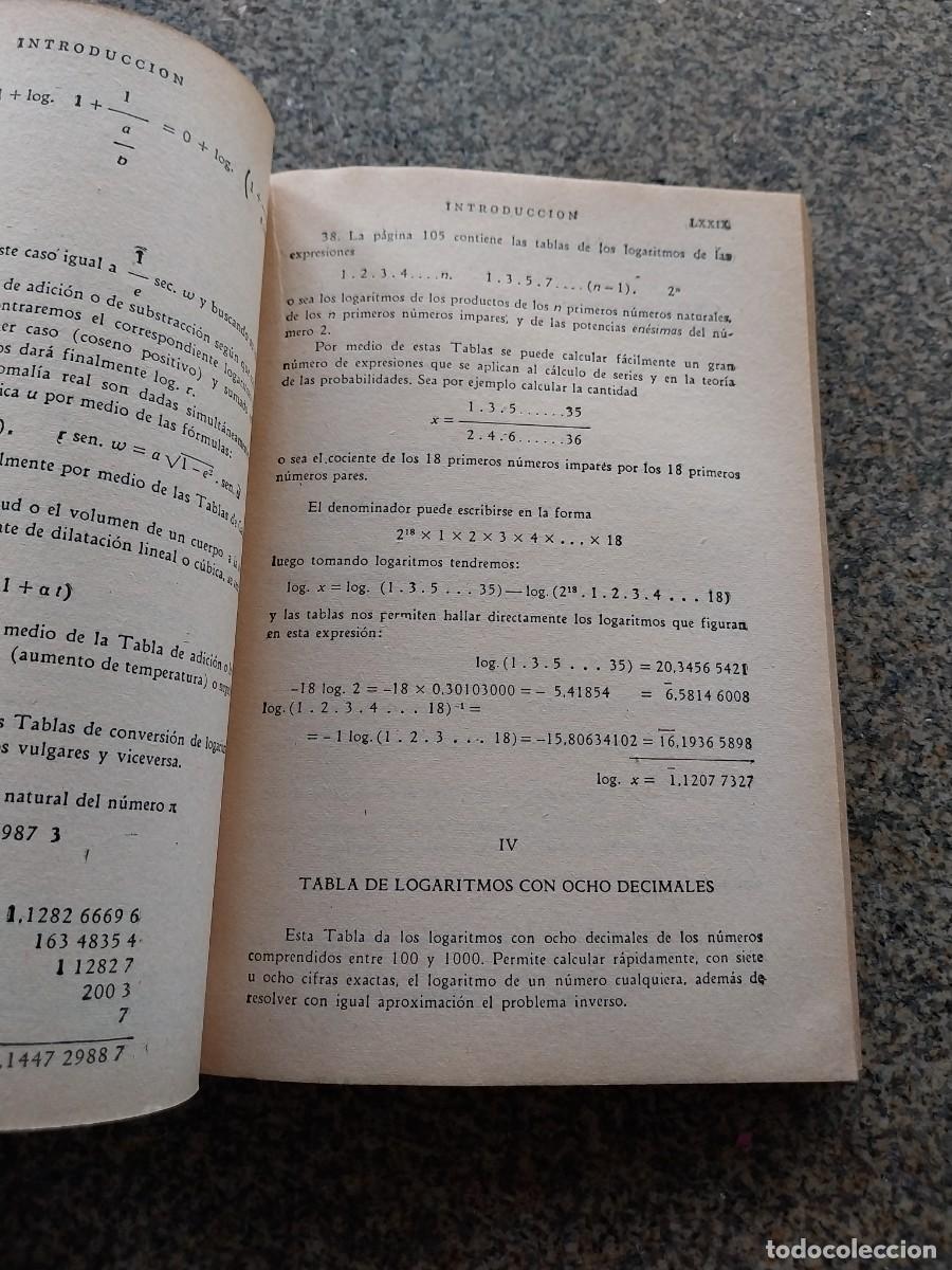 Libros de segunda mano de ciencias: TABLAS DE LOGARITMOS A CINCO DECIMALES -- EDITORIAL CALOMINO 1960 -- - Foto 2