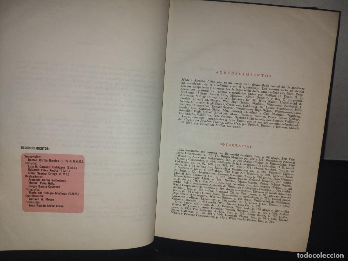 Libros de segunda mano de ciencias: 157- &Aacute;LGEBRA MODERNA. ESTRUCTURA Y M&Eacute;TODO. LIBRO 1. DOLCIANI, BERMAN, FREILICH - 1965 - Foto 6