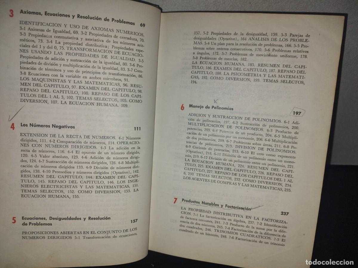 Libros de segunda mano de ciencias: 157- &Aacute;LGEBRA MODERNA. ESTRUCTURA Y M&Eacute;TODO. LIBRO 1. DOLCIANI, BERMAN, FREILICH - 1965 - Foto 8