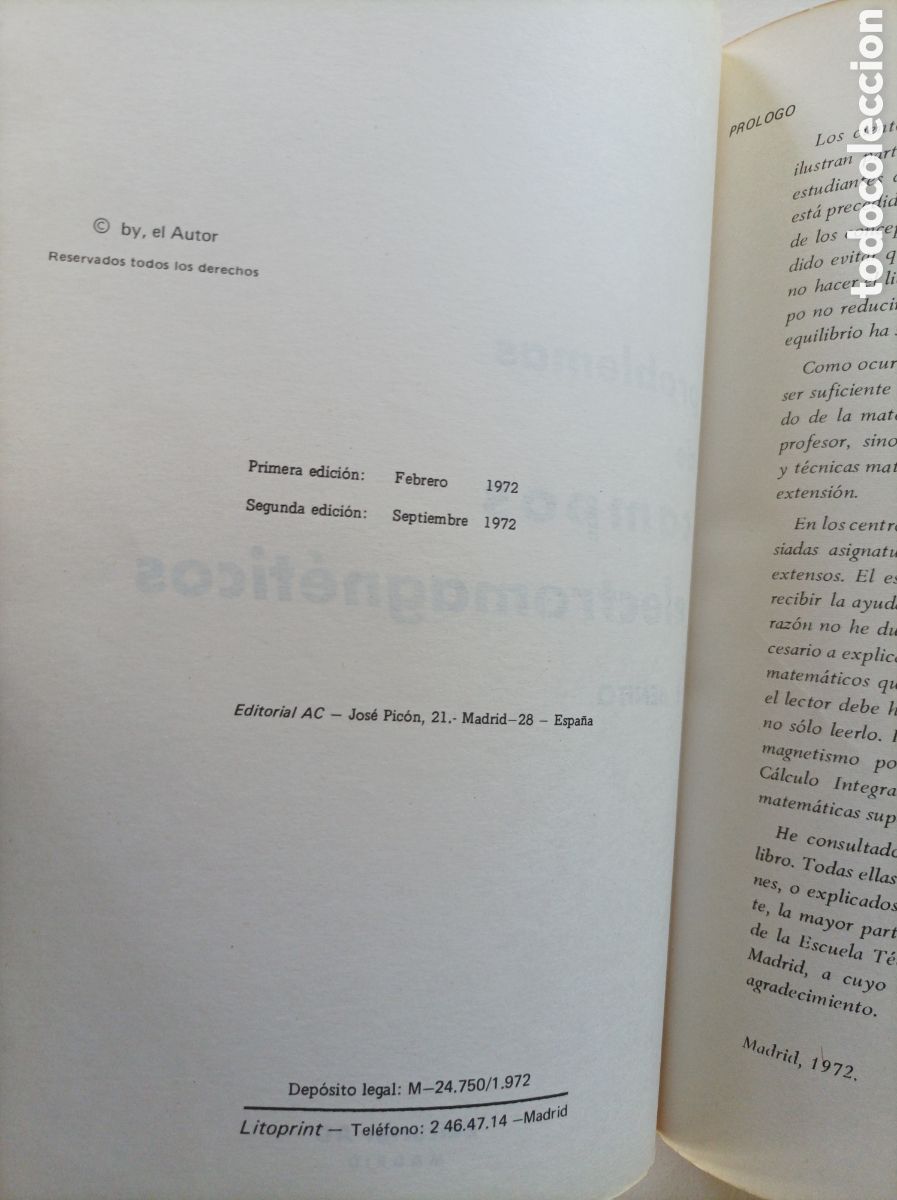 Libros de segunda mano de ciencias: Problemas de campos electromagn&eacute;ticos. 2&ordf; edic. / E. Benito. - Foto 5