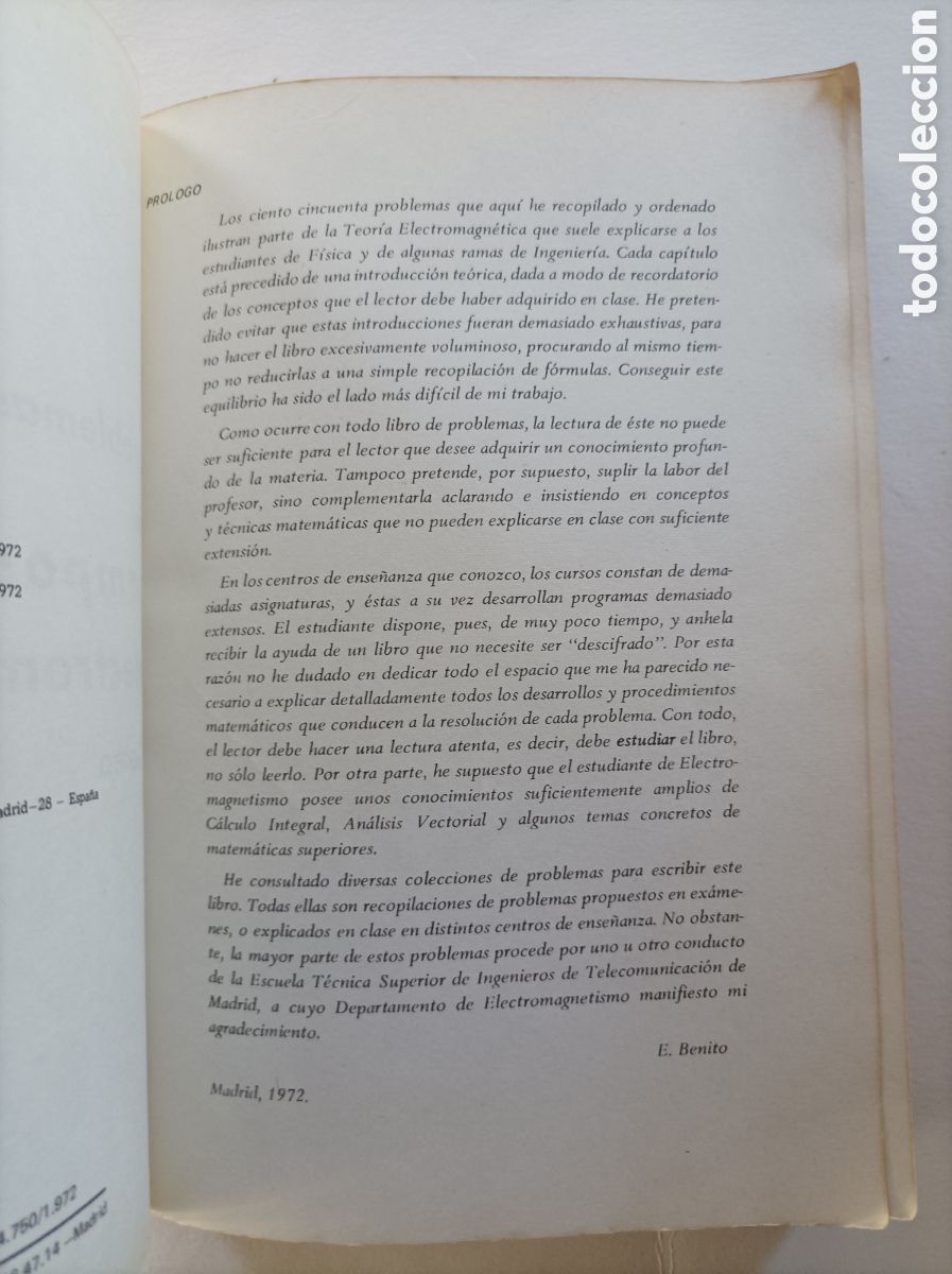 Libros de segunda mano de ciencias: Problemas de campos electromagn&eacute;ticos. 2&ordf; edic. / E. Benito. - Foto 6