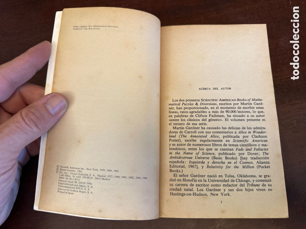 Libros de segunda mano de ciencias: NUEVOS PENSAMIENTOS MATEM&Aacute;TICOS. MARTIN GARDNER - Foto 3