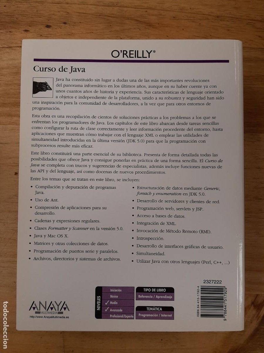Libros de segunda mano de ciencias: Curso de Java - Ian F. Darwin - Anaya, 2005 - Foto 3