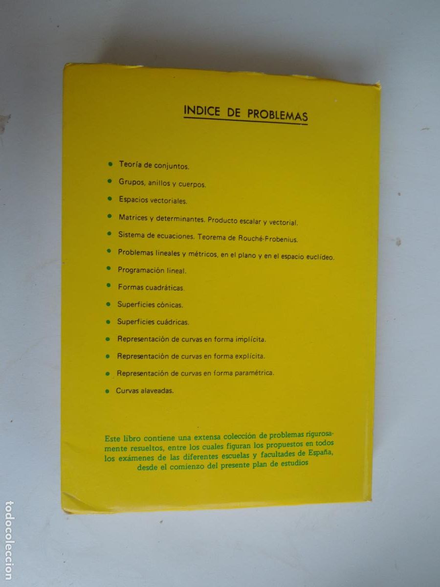 Libros de segunda mano de ciencias: PROBLEMAS DE ALGEBRA LINEAL - R.A.E.C. MADRID 1971. - Foto 3