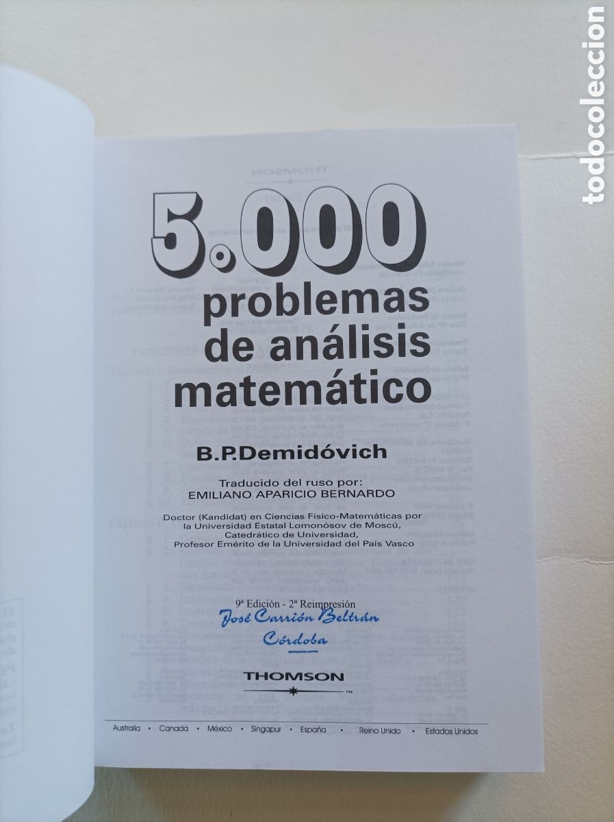 Libros de segunda mano de ciencias: 5000 problema de an&aacute;lisis matem&aacute;tico / B. P. Demidovich - Foto 3