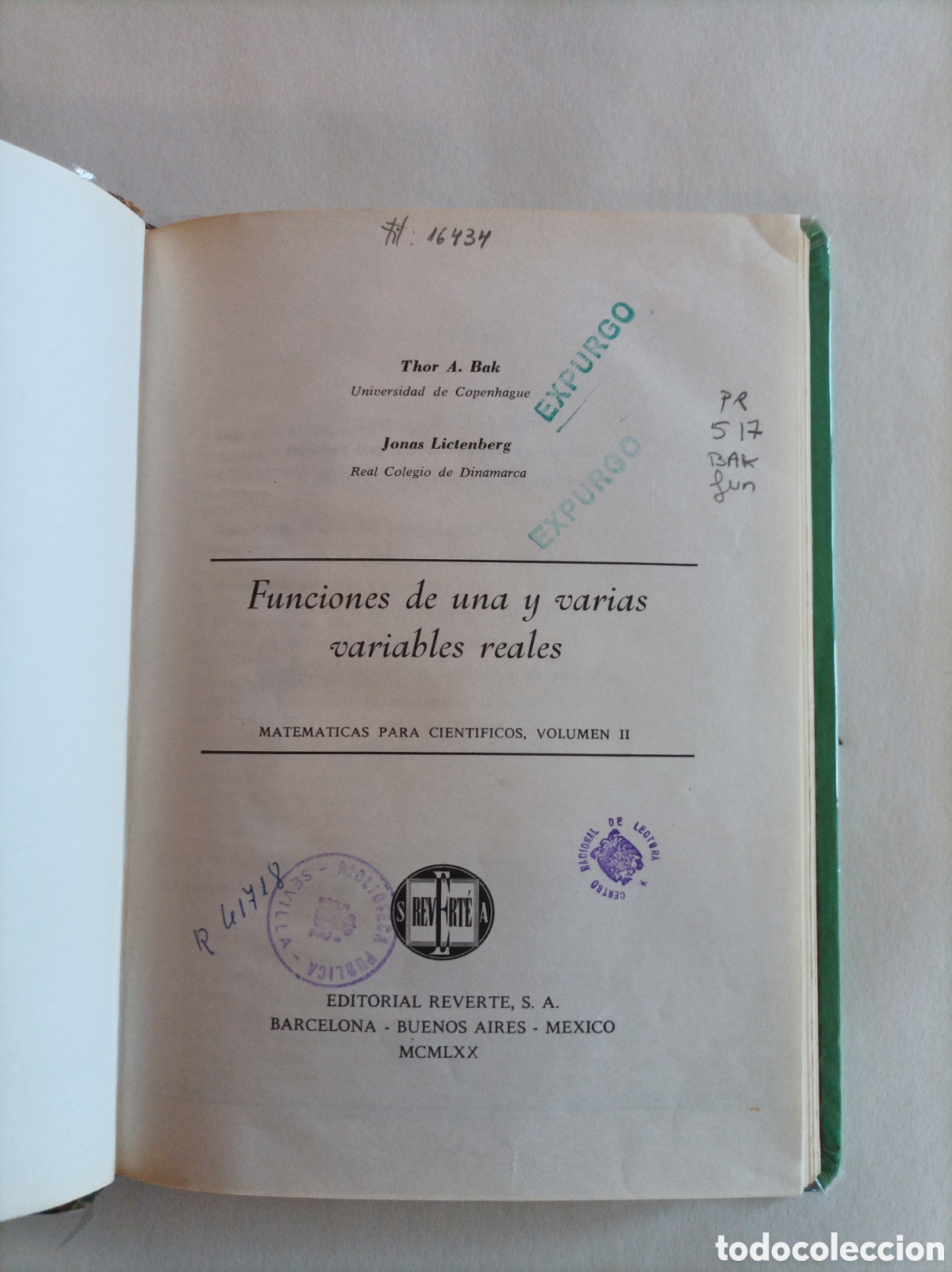 Libros de segunda mano de ciencias: Funciones de una y varias variables reales / Thor A. Bak y Jonas Lictenberg. Matem&aacute;ticas - Foto 4