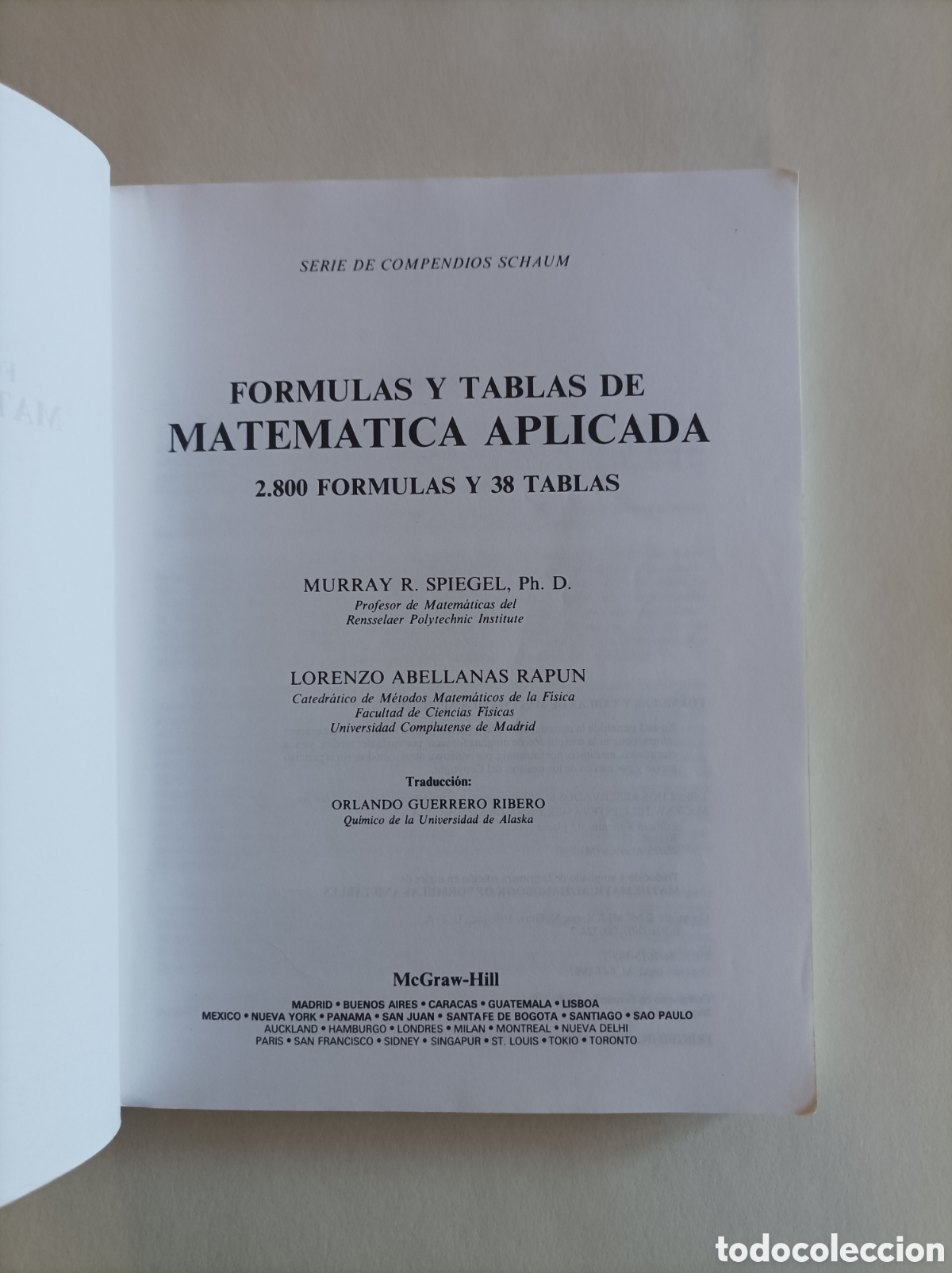 Libros de segunda mano de ciencias: F&oacute;rmulas y tablas de matem&aacute;tica aplicada / Murray R. Spiegel, Lorenzo Abellanas - Foto 3