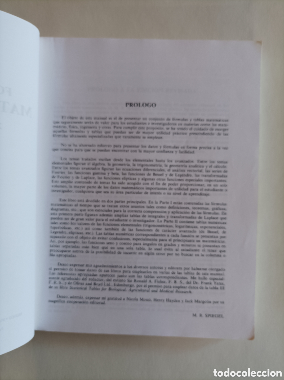 Libros de segunda mano de ciencias: F&oacute;rmulas y tablas de matem&aacute;tica aplicada / Murray R. Spiegel, Lorenzo Abellanas - Foto 5
