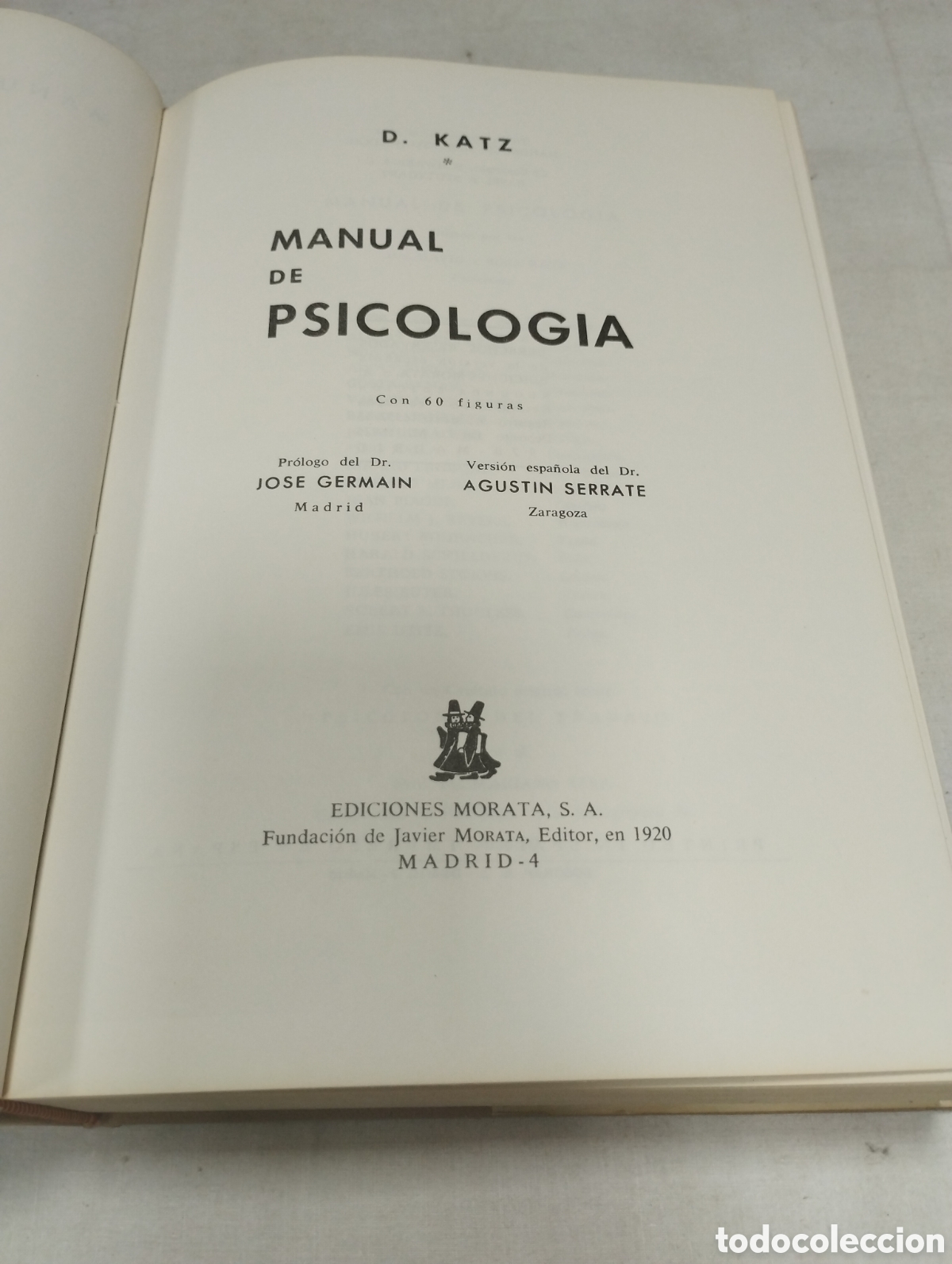 Libros de segunda mano de ciencias: Manual de psicolog&iacute;a. D. Katz, 1970 - Foto 2