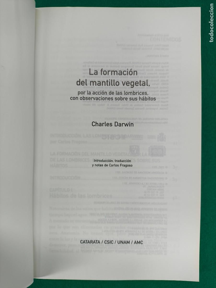 Libros de segunda mano: LA FORMACI&Oacute;N DEL MANTILLO VEGETAL / CHARLES DARWIN / 2011. CSIC - Foto 2