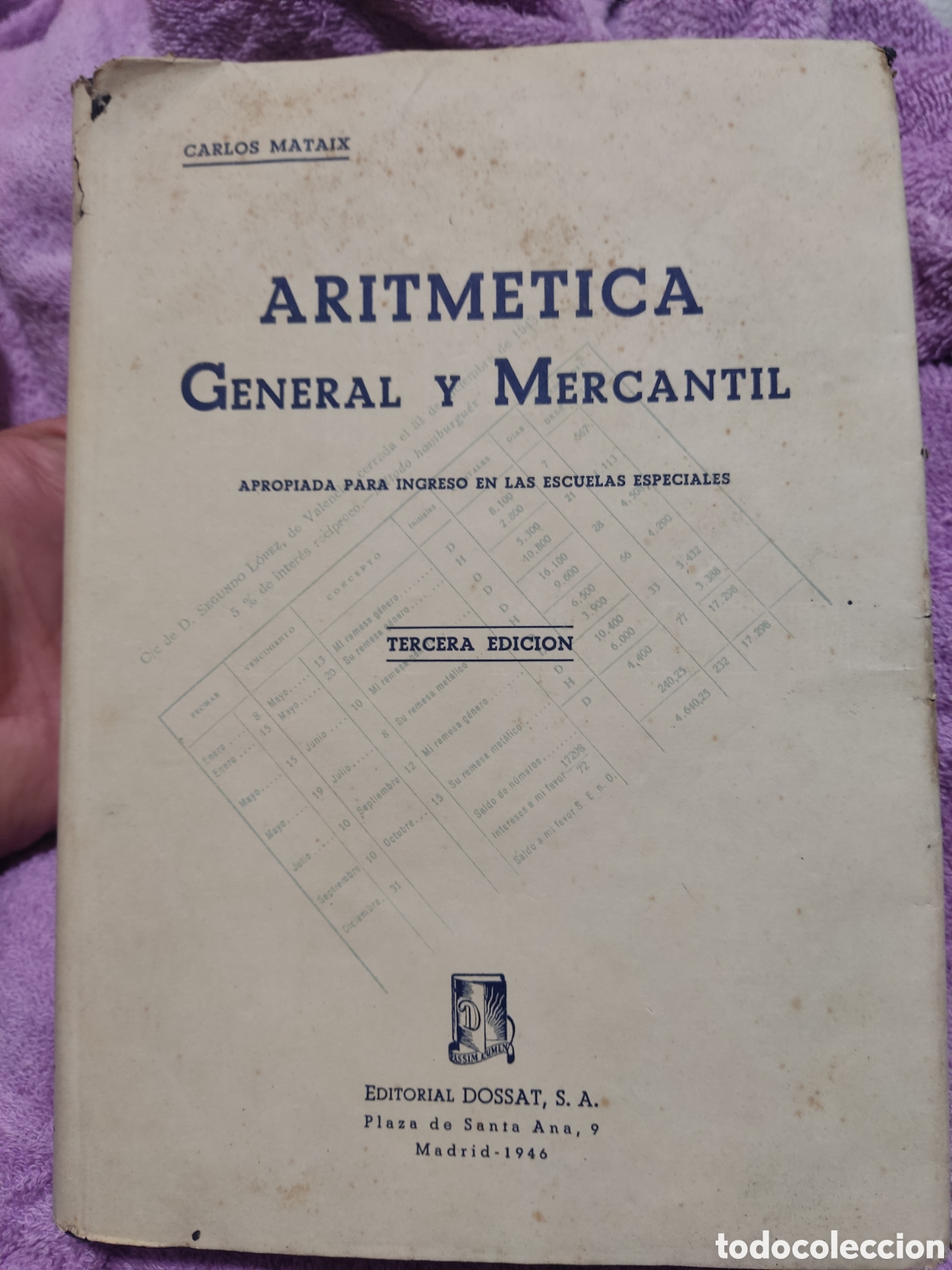 Libros de segunda mano de ciencias: Aritm&eacute;tica general y mercantil - Foto 1