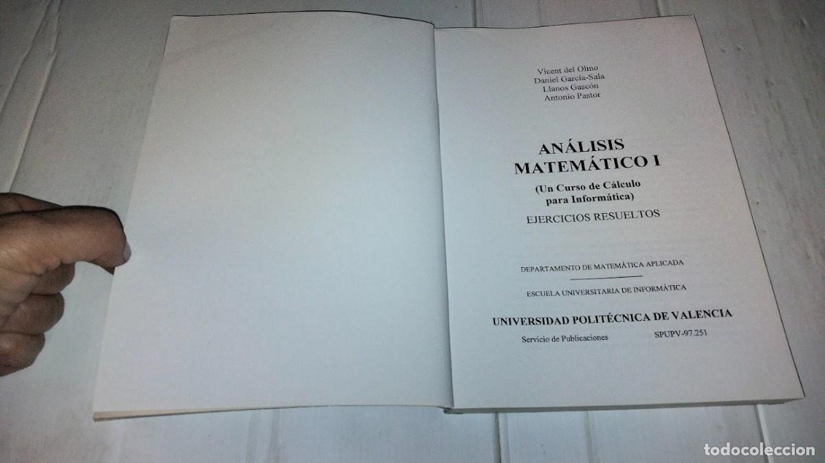 Libros de segunda mano de ciencias: An&aacute;lisis Matem&aacute;tico I - Vicent del Olmo y otros - 1997 - Foto 8