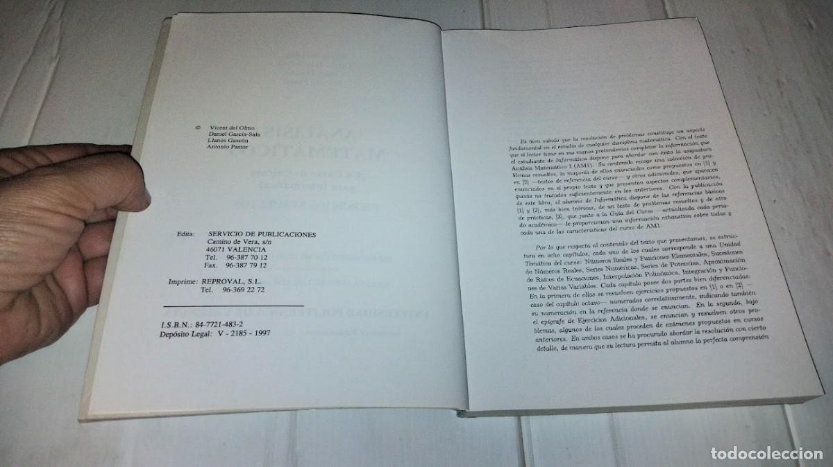 Libros de segunda mano de ciencias: An&aacute;lisis Matem&aacute;tico I - Vicent del Olmo y otros - 1997 - Foto 9