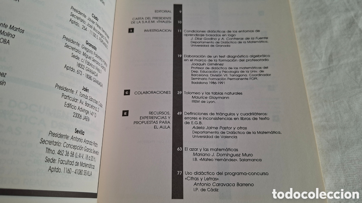 Libros de segunda mano de ciencias: EPSILON N&ordm; 35. ICME 1996. Thales - Foto 3