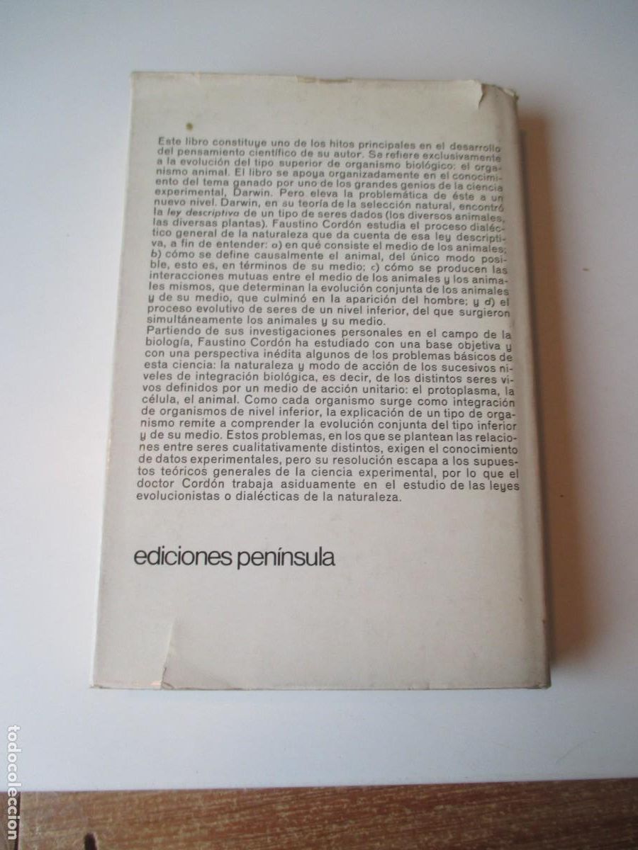 Libros de segunda mano: FAUSTINO CORD&Oacute;N La evoluci&oacute;n conjunta de los animales y su medio W36513 - Foto 2