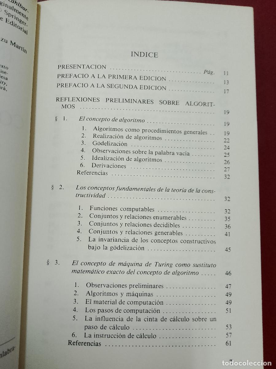Libros de segunda mano de ciencias: Hans Hermes: Introducci&oacute;n a la teor&iacute;a de la computabilidad. Algoritmos y m&aacute;quinas - Foto 3