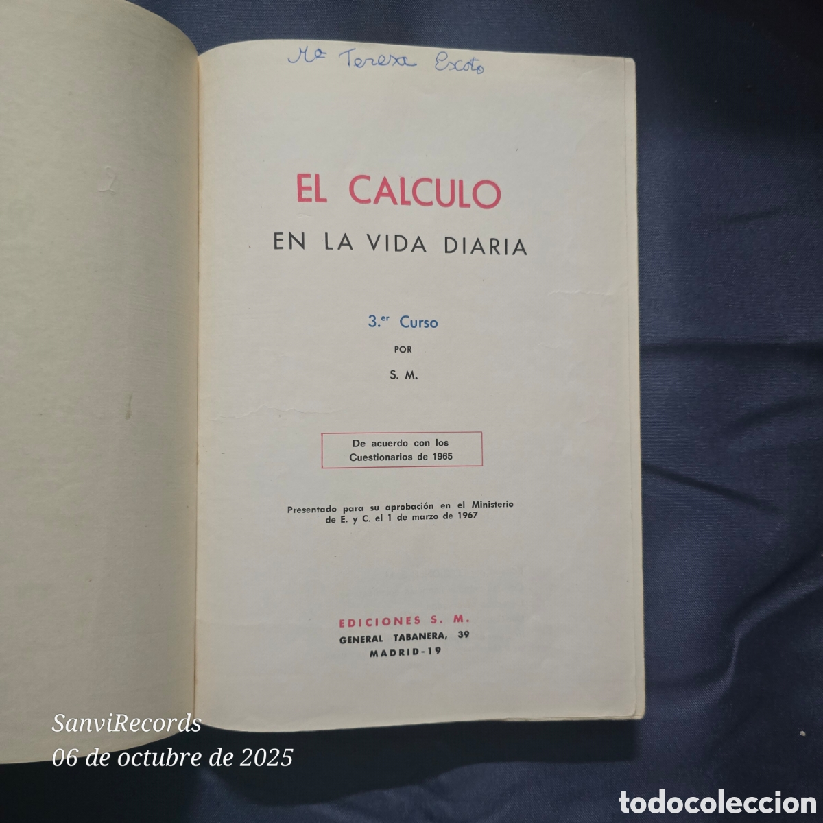 Libros de segunda mano de ciencias: EL CALCULO EN LA VIDA DIARIA, 3&deg; CURSO (S.M.) - Foto 2