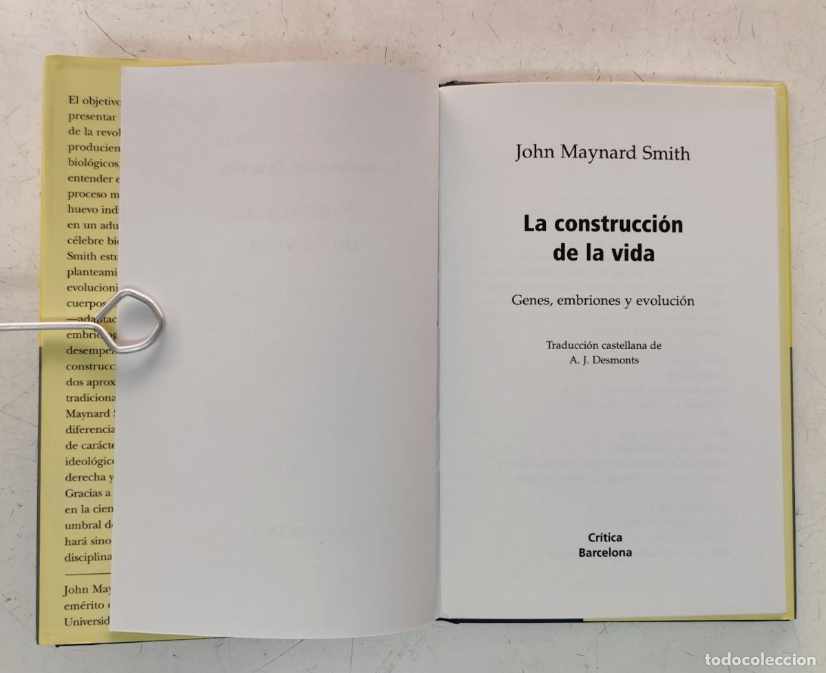 Libros de segunda mano: La construcci&oacute;n de la vida. John Maynard Smith - Foto 5