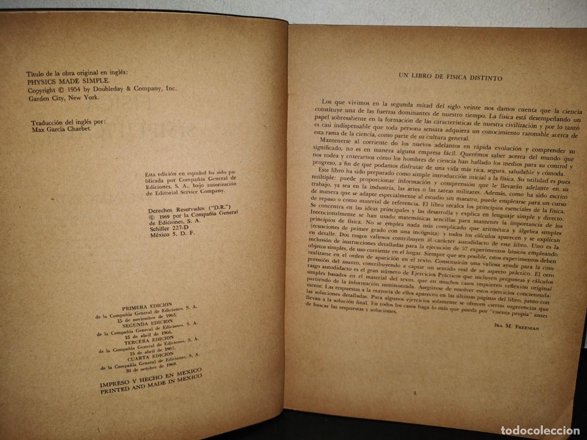 Libros de segunda mano de ciencias: 99- F&Iacute;SICA SIMPLIFICADA - IRA M. FREEMAN - EDICIONES MINERVA - 1969 - Foto 5
