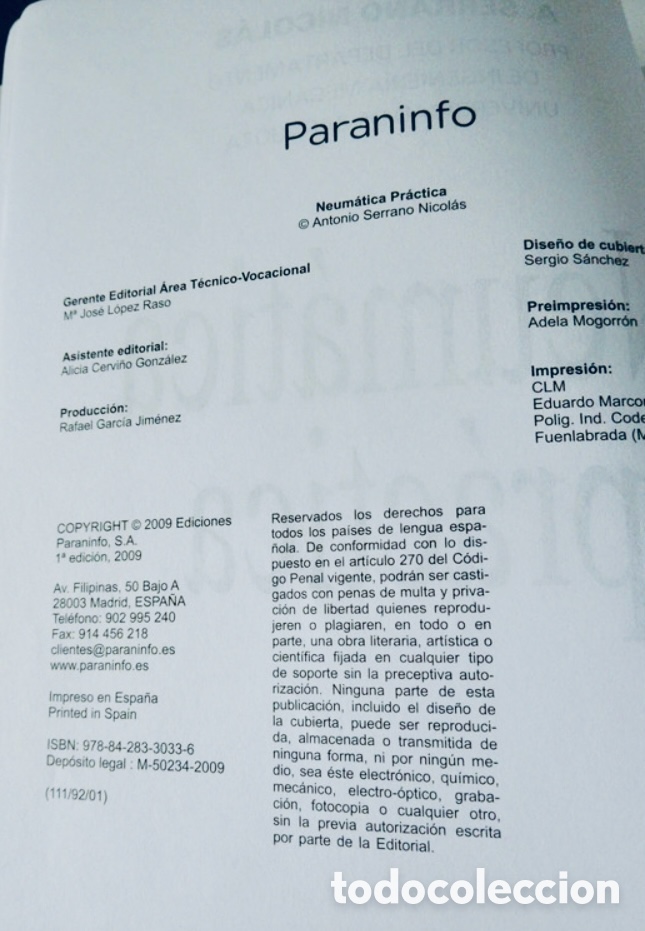 Libros de segunda mano de ciencias: Neumatica pr&aacute;ctica. A. Serrano Nicol&aacute;s. - Foto 3