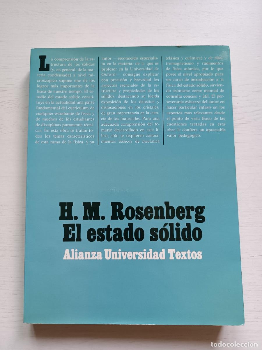 Libros de segunda mano de ciencias: El estado s&oacute;lido - H. M. Rosenberg. Alianza - Foto 1