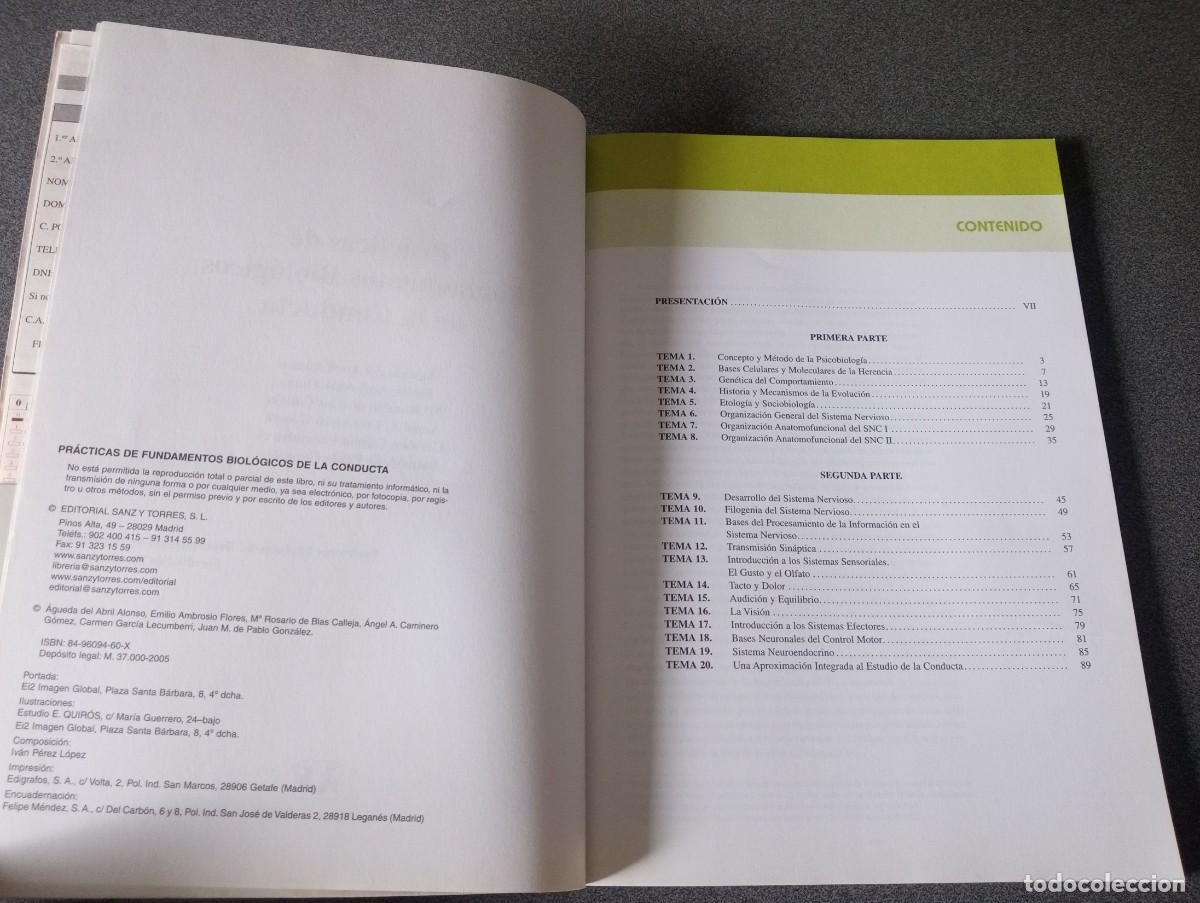 Libros de segunda mano: Pr&aacute;cticas De Fundamentos Biol&oacute;gicos De La Conducta - Foto 5