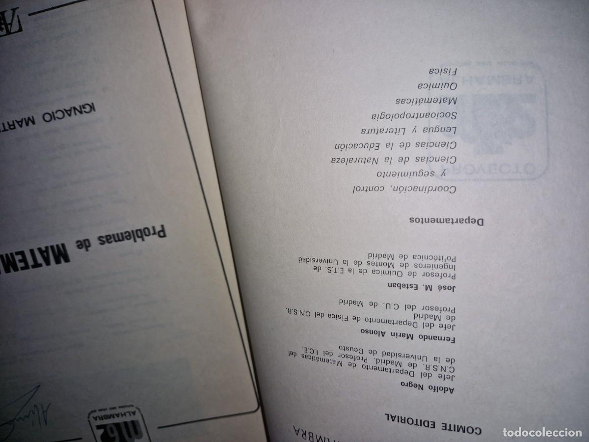 Libros de segunda mano de ciencias: PROBLEMAS DE MATEMATICAS , I MARTINEZ PERDIGUERO - Foto 2
