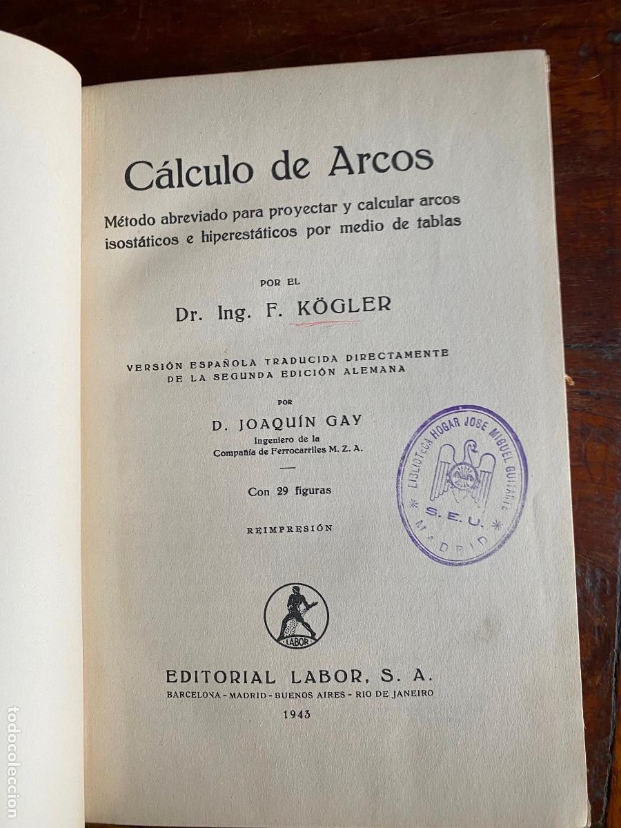 Libros de segunda mano de ciencias: C&aacute;lculo de arcos - K&ouml;gler, F. 1943 - Foto 3