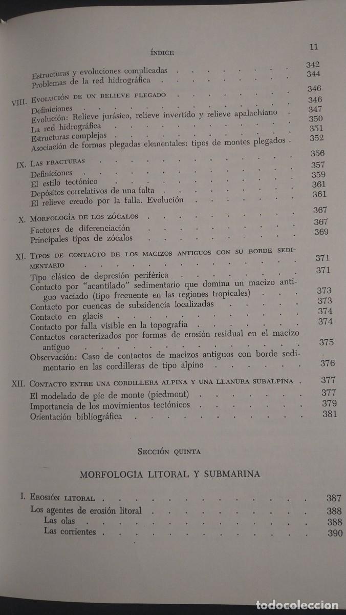 Libros de segunda mano: GEOMORFOLOG&Iacute;A - M. DERRUAU - Foto 10