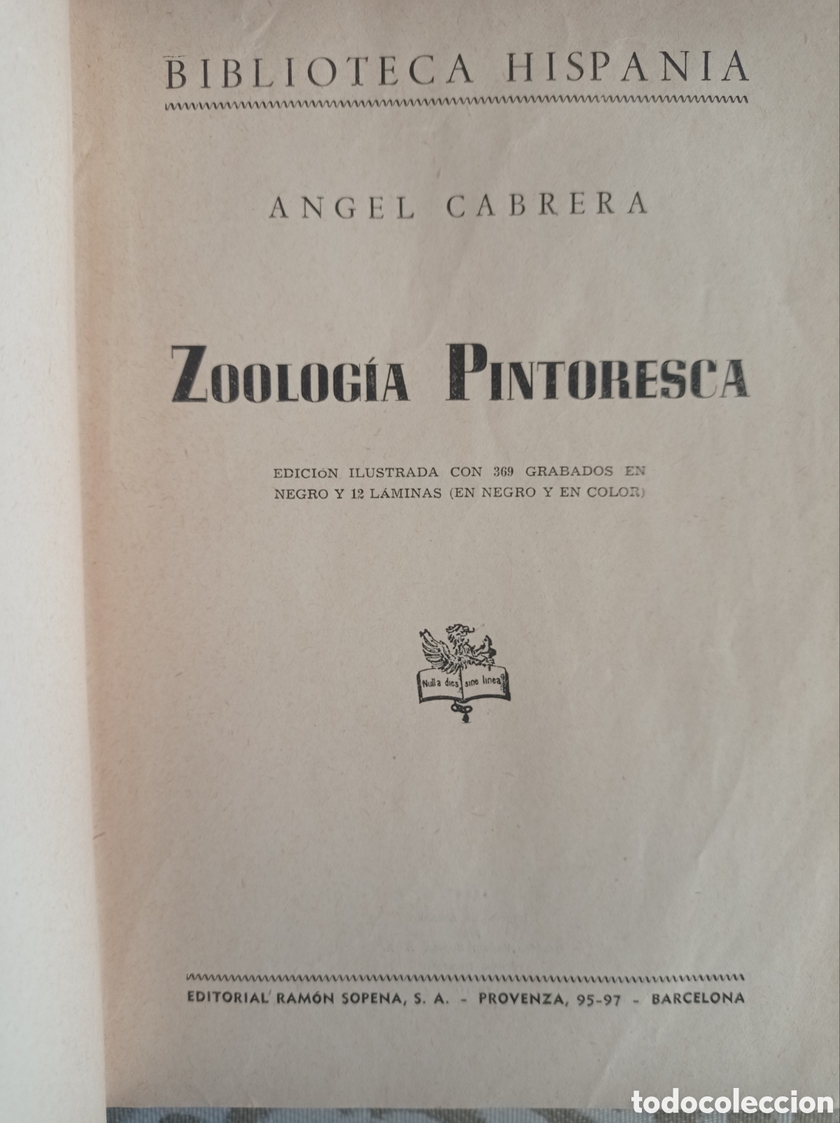 Libros de segunda mano: ZOOLOG&Iacute;A PINTORESCA. &Aacute;NGEL CABRERA. ED. SOPENA. 1954. - Foto 2