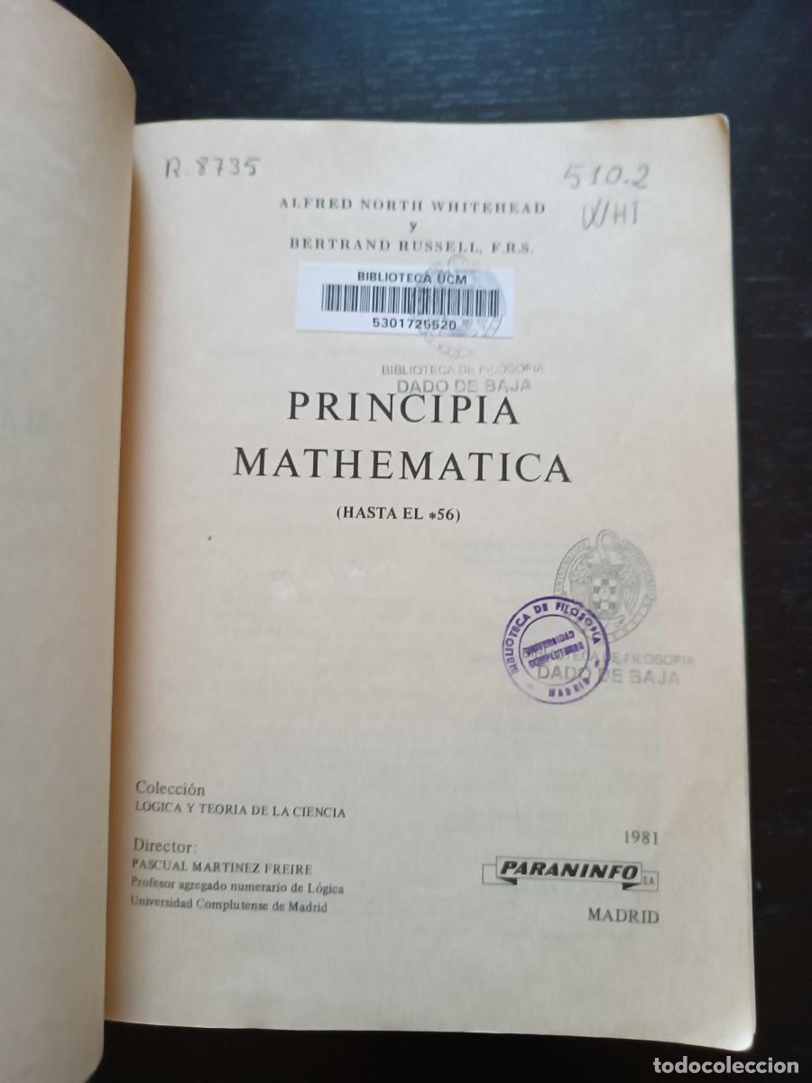 Libros de segunda mano de ciencias: Principia Mathematica - Whitehead y Russell - Foto 6