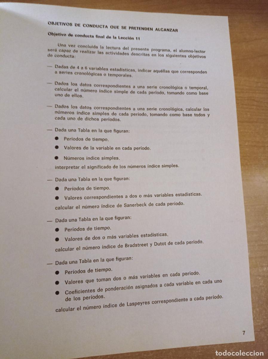 Libros de segunda mano de ciencias: Curso de Estad&iacute;stica 3 - Ense&ntilde;anza Programada - CSF - 1984 - Foto 4