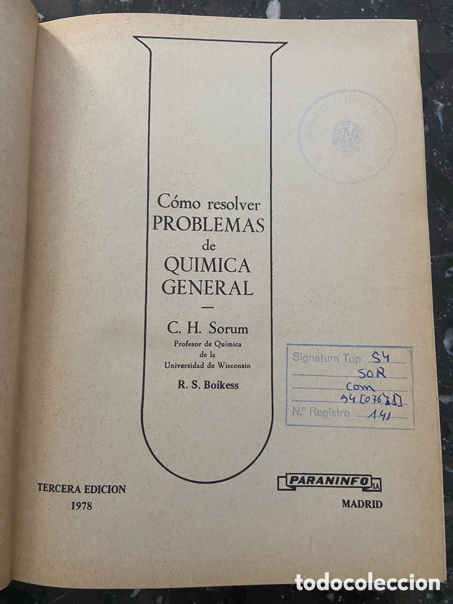 Libros de segunda mano de ciencias: C&oacute;mo resolver problemas de qu&iacute;mica general de C.H. Sorum, tercera edici&oacute;n corregida y aumentada. - Foto 2