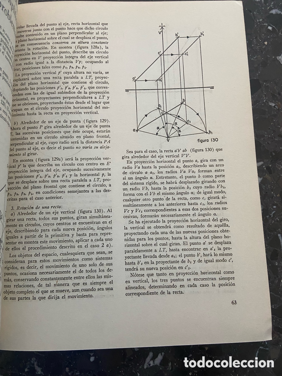 Libros de segunda mano de ciencias: Libro Geometr&iacute;a Descriptiva de Miguel de la Torre Carb&oacute;. 1965 - Foto 6