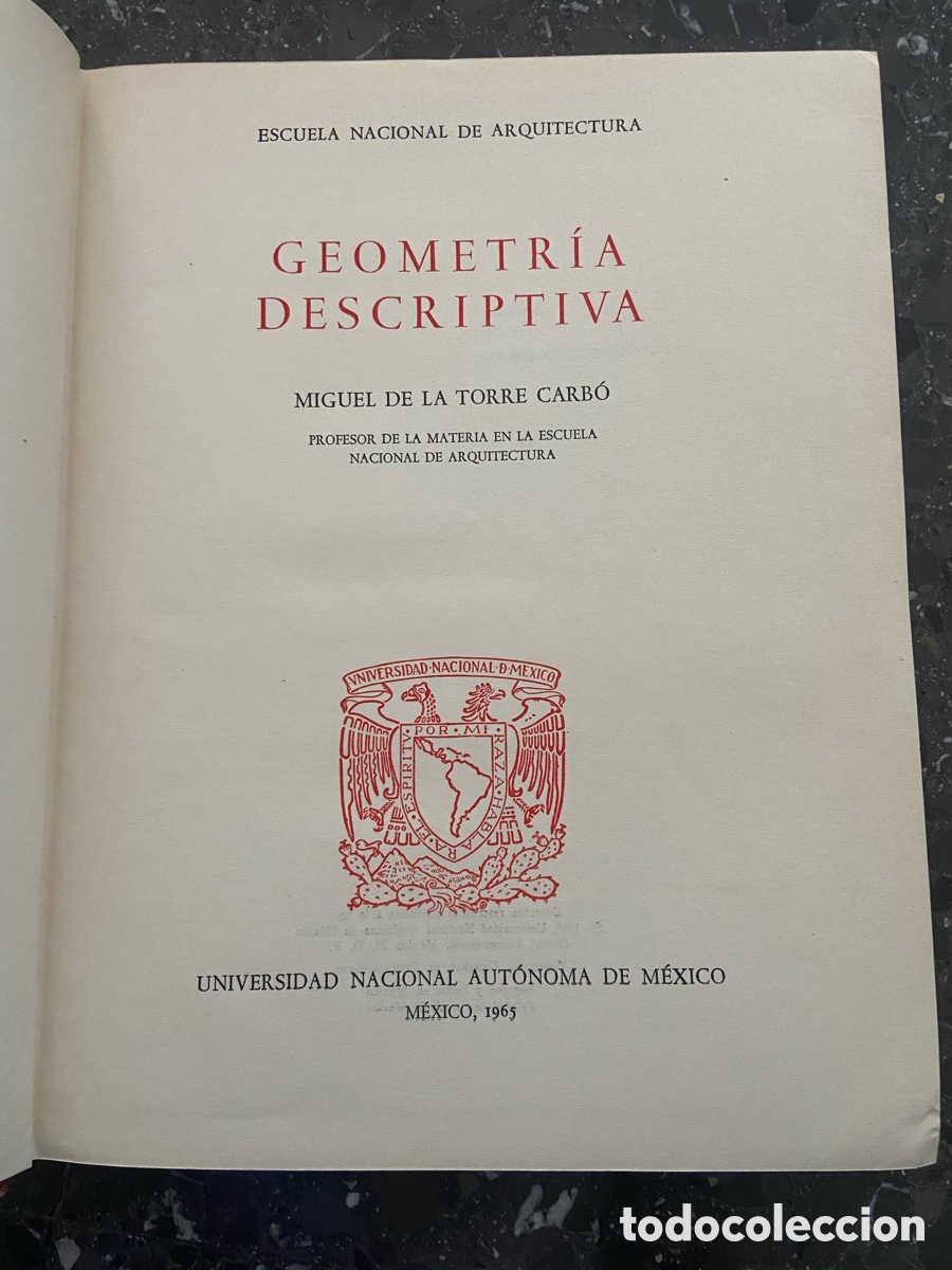 Libros de segunda mano de ciencias: Libro Geometr&iacute;a Descriptiva de Miguel de la Torre Carb&oacute;. 1965 - Foto 1