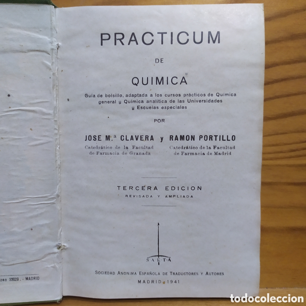Libros de segunda mano de ciencias: Practicum de Qu&iacute;mica, a&ntilde;o 1941 - Foto 1