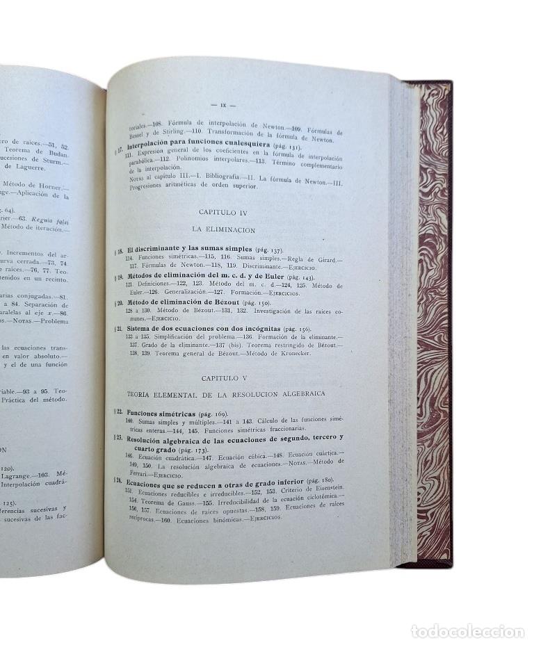 Libros de segunda mano de ciencias: Rey Pastor, J.- LECCIONES DE &Aacute;LGEBRA (1946) - Foto 6