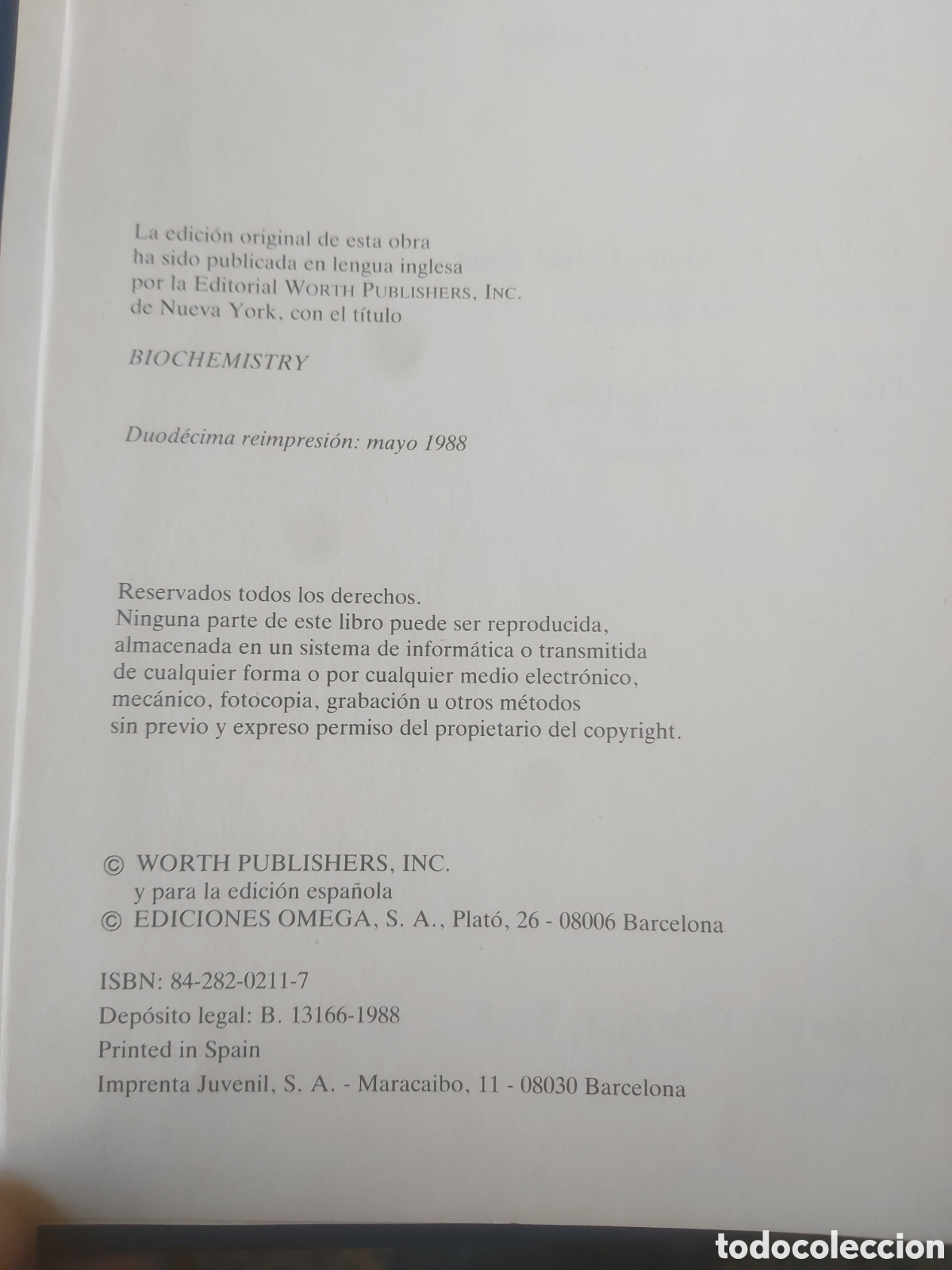 Libros de segunda mano: BIOQUIMICA. Lehninger - Foto 2