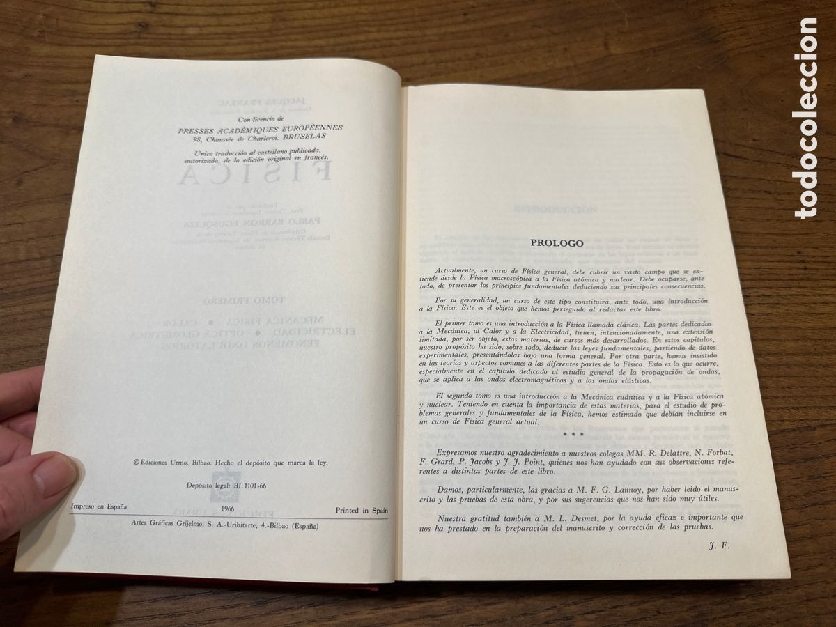 Libros de segunda mano de ciencias: F&Iacute;SICA. JACQUES FRANEAU. 2 TOMOS. EDICIONES URMO 1966. ILUSTRADOS. - Foto 3