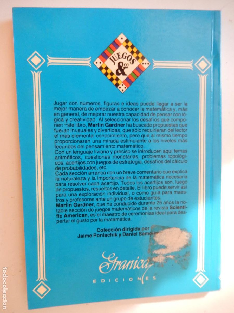 Libros de segunda mano de ciencias: MATEM&Aacute;TICA PARA DIVERTIRSE - MART&Iacute;N GARDNER - JUEGOS & CO. - Foto 2