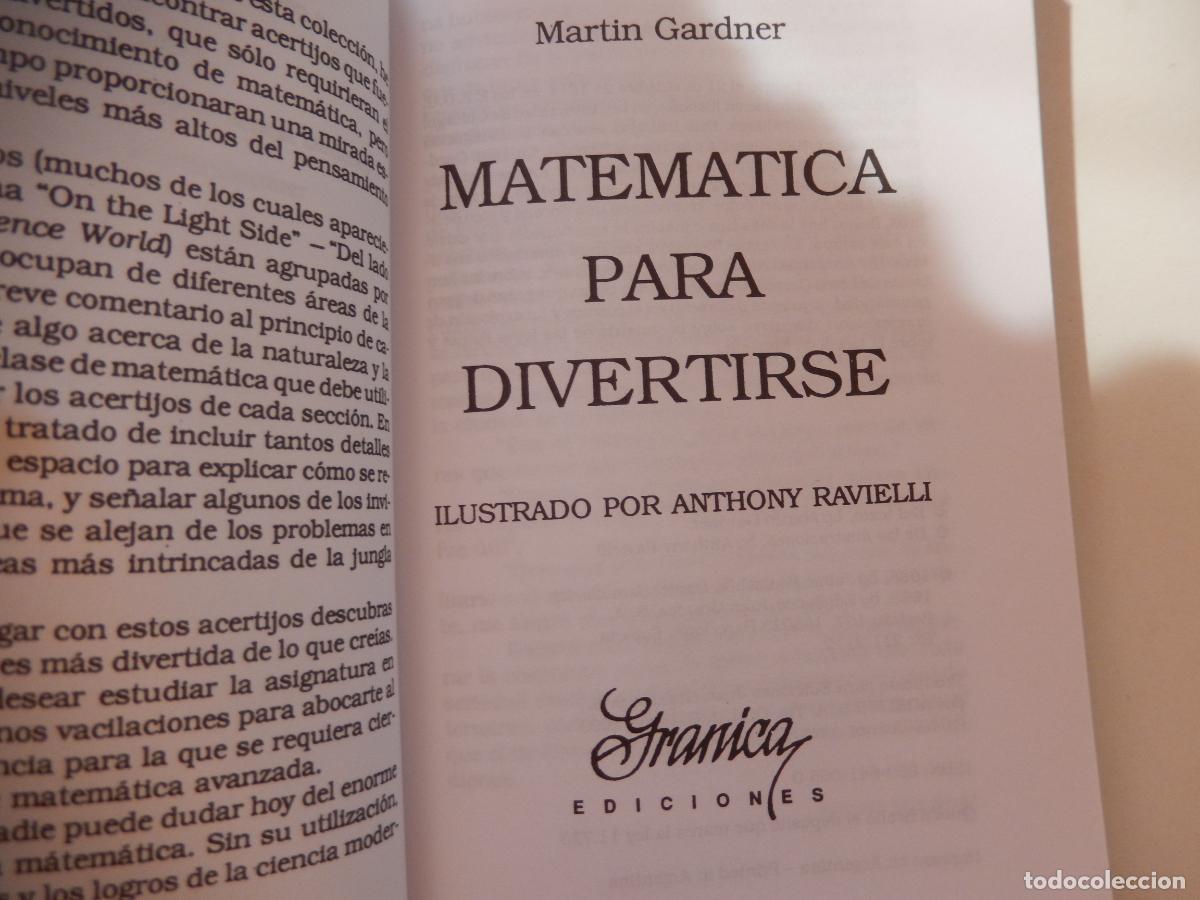 Libros de segunda mano de ciencias: MATEM&Aacute;TICA PARA DIVERTIRSE - MART&Iacute;N GARDNER - JUEGOS & CO. - Foto 3