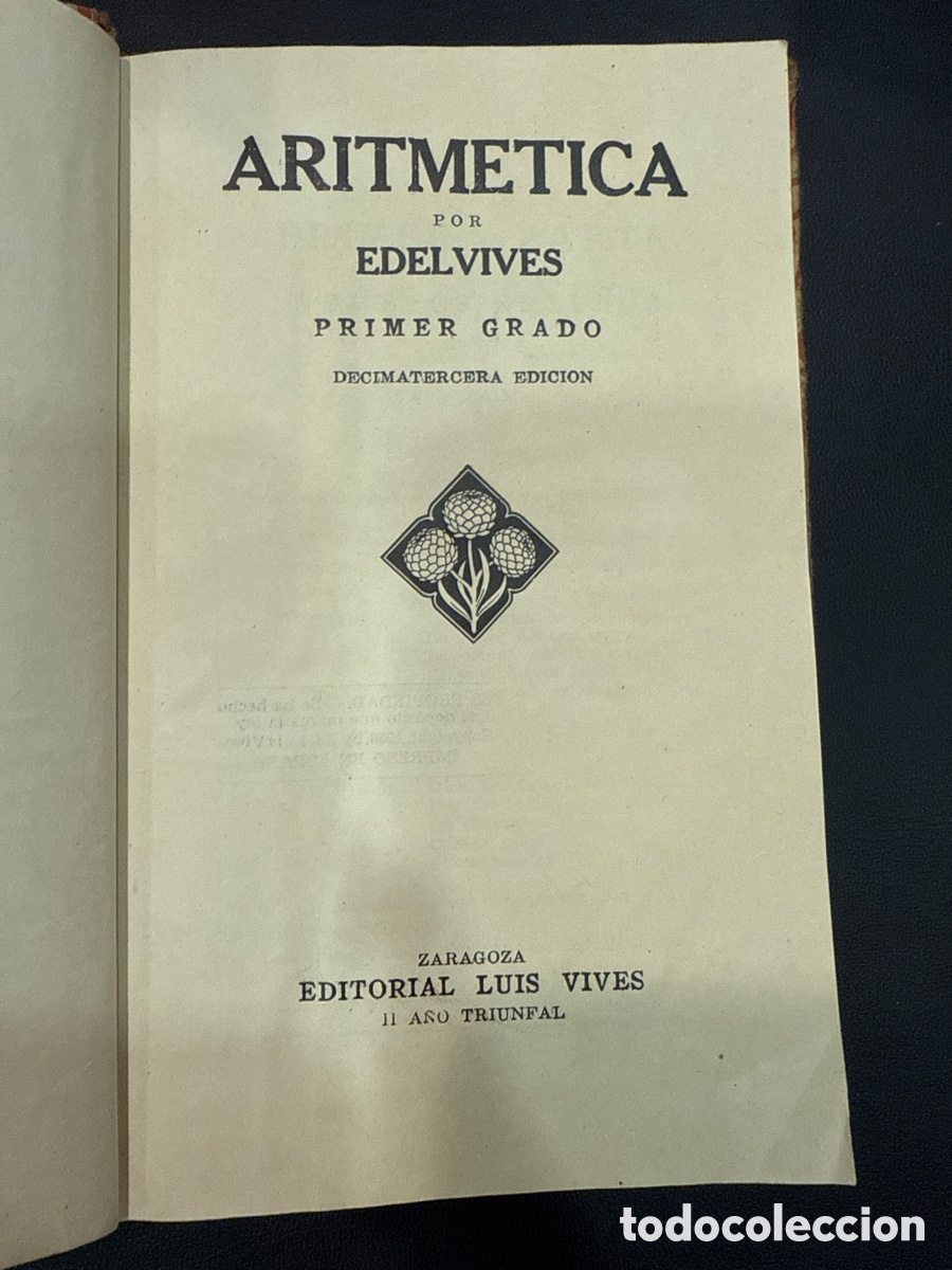 Libros de segunda mano de ciencias: EDELVIVES. Aritm&eacute;tica. Primer Grado - Foto 3