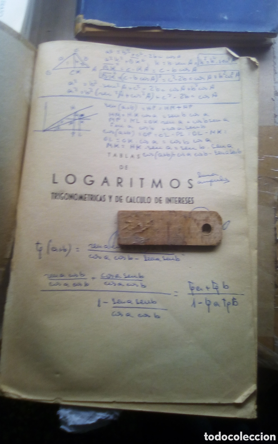Libros de segunda mano de ciencias: Tablas de logaritmos. Trigonom&eacute;tricas y de c&aacute;lculo de intereses. Por Eusebio S&aacute;nchez Ramos. 1965. - Foto 3