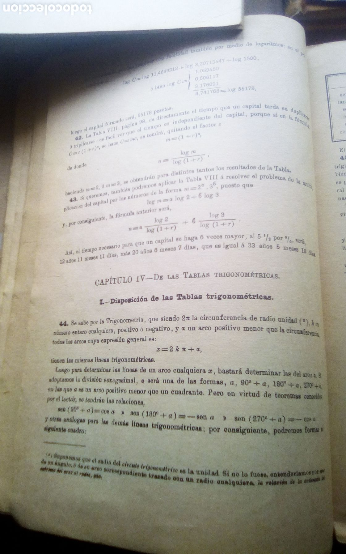 Libros de segunda mano de ciencias: Tablas de logaritmos. Trigonom&eacute;tricas y de c&aacute;lculo de intereses. Por Eusebio S&aacute;nchez Ramos. 1965. - Foto 9