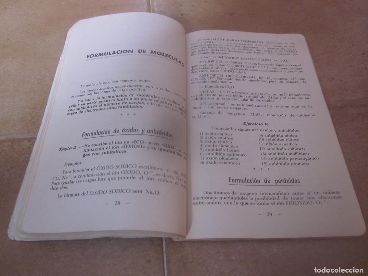 Libros de segunda mano de ciencias: FERNANDO RUBIN - EJERCICIOS DE FORMULACION QUIMICA - 1964 - Foto 3