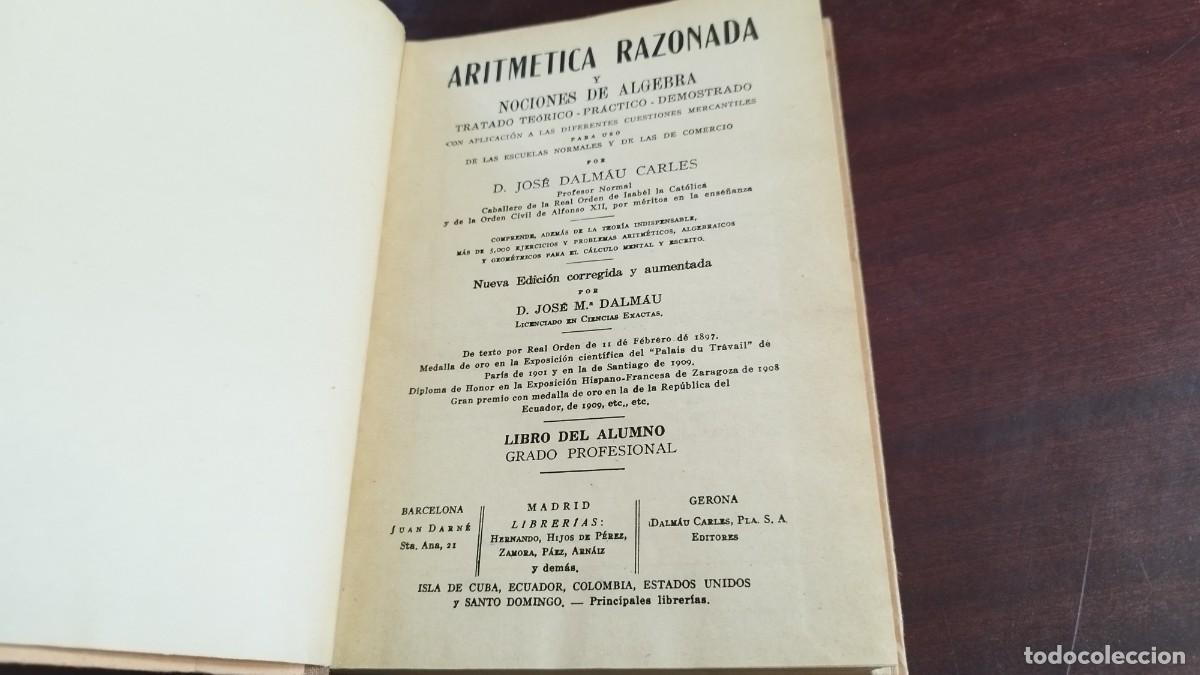 Libros de segunda mano de ciencias: ARITMETICA RAZONADA / DALMAU / CJA444 / 1960 - Foto 4