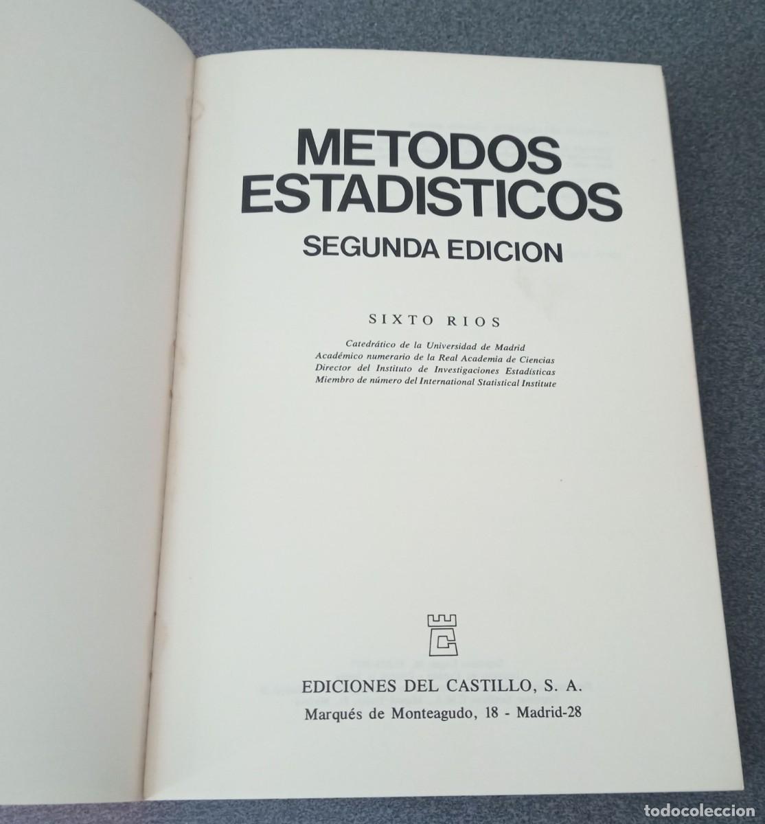 Libros de segunda mano de ciencias: Metodos Estadisticos Sixto Rios - Foto 3
