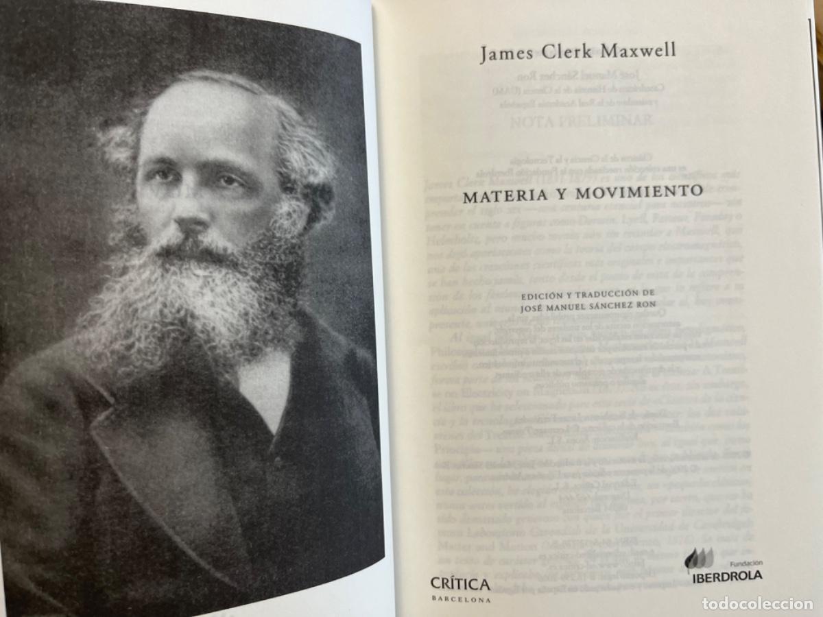 Libros de segunda mano de ciencias: Clerk Maxwell, James.- Materia y movimiento - Foto 3