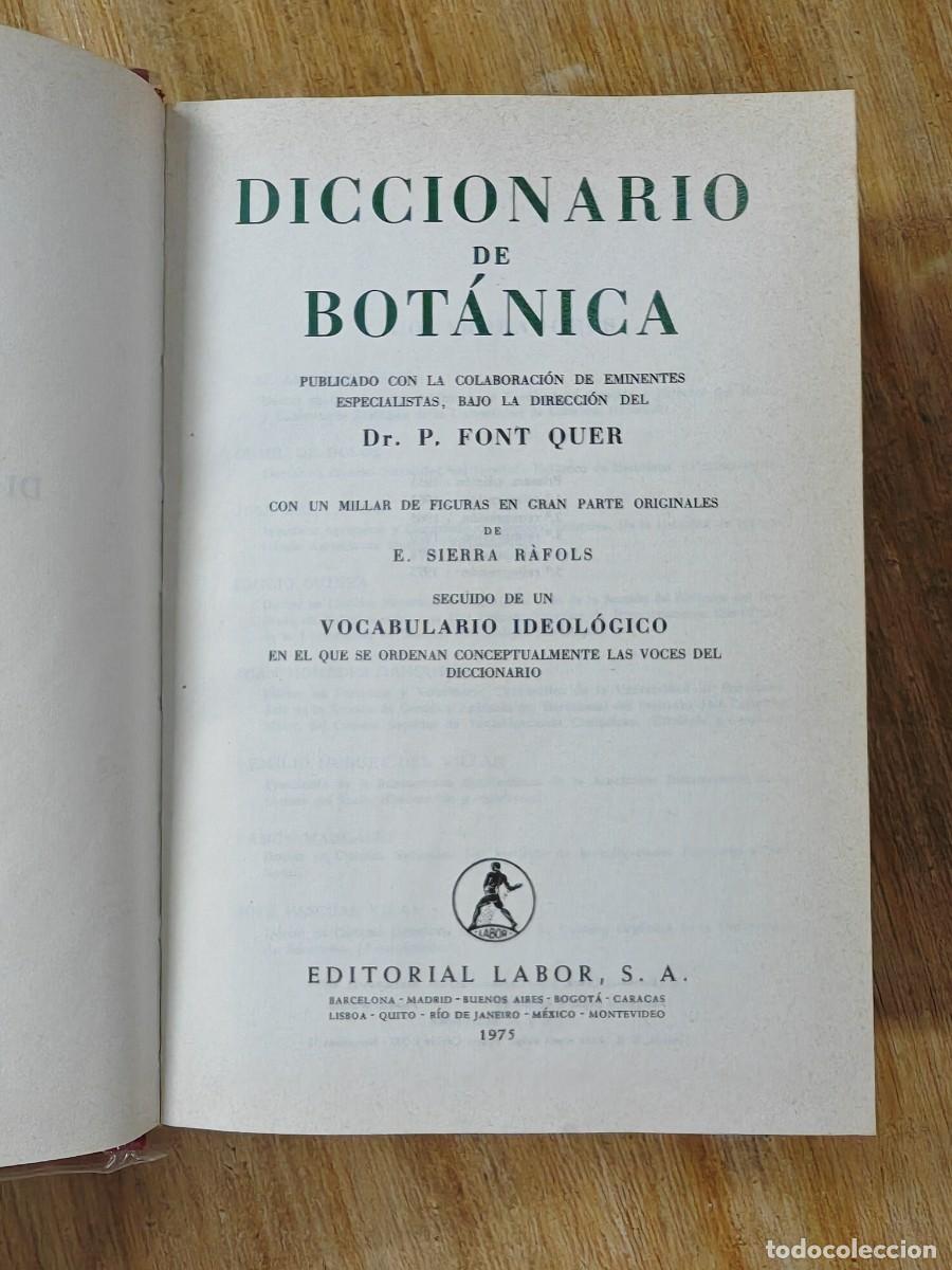 Libros de segunda mano: FONT QUER : DICCIONARIO DE BOT&Aacute;NICA (LABOR, 1975) - Foto 3