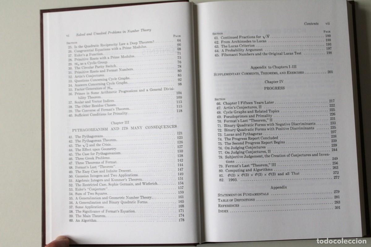 Libros de segunda mano de ciencias: Daniel Shanks - Solved and unsolved problems in number theory - Ams Chelsea Publishing - Foto 6